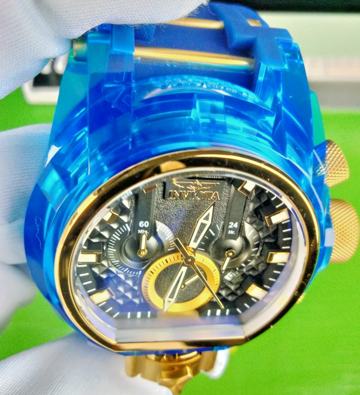 Invicta Bolt Zeus Magnum 46476 52mm Blue Gold Chronograph Watch