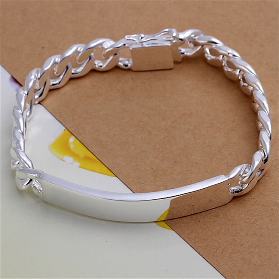 Pulsera De Plata 925 De Hombre Mujer Pulsera Brazalete Joyería Fina