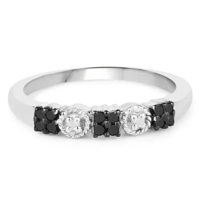 925 Silver Simulated Diamond Engagement Ring Band 14K White Gold Plated Band
