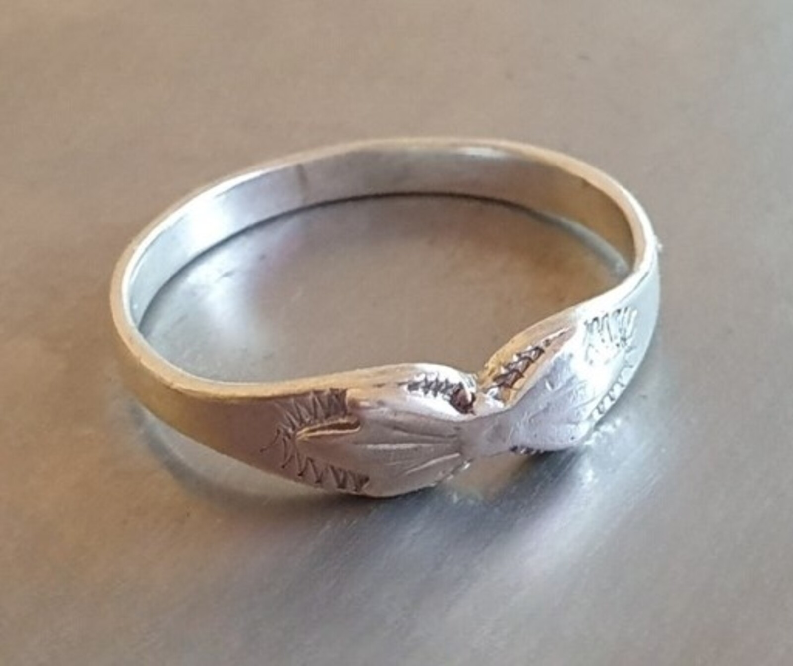 Vintage Soviet USSR ring sterling silver 916 Size 8.5 Weight 1.95 g.