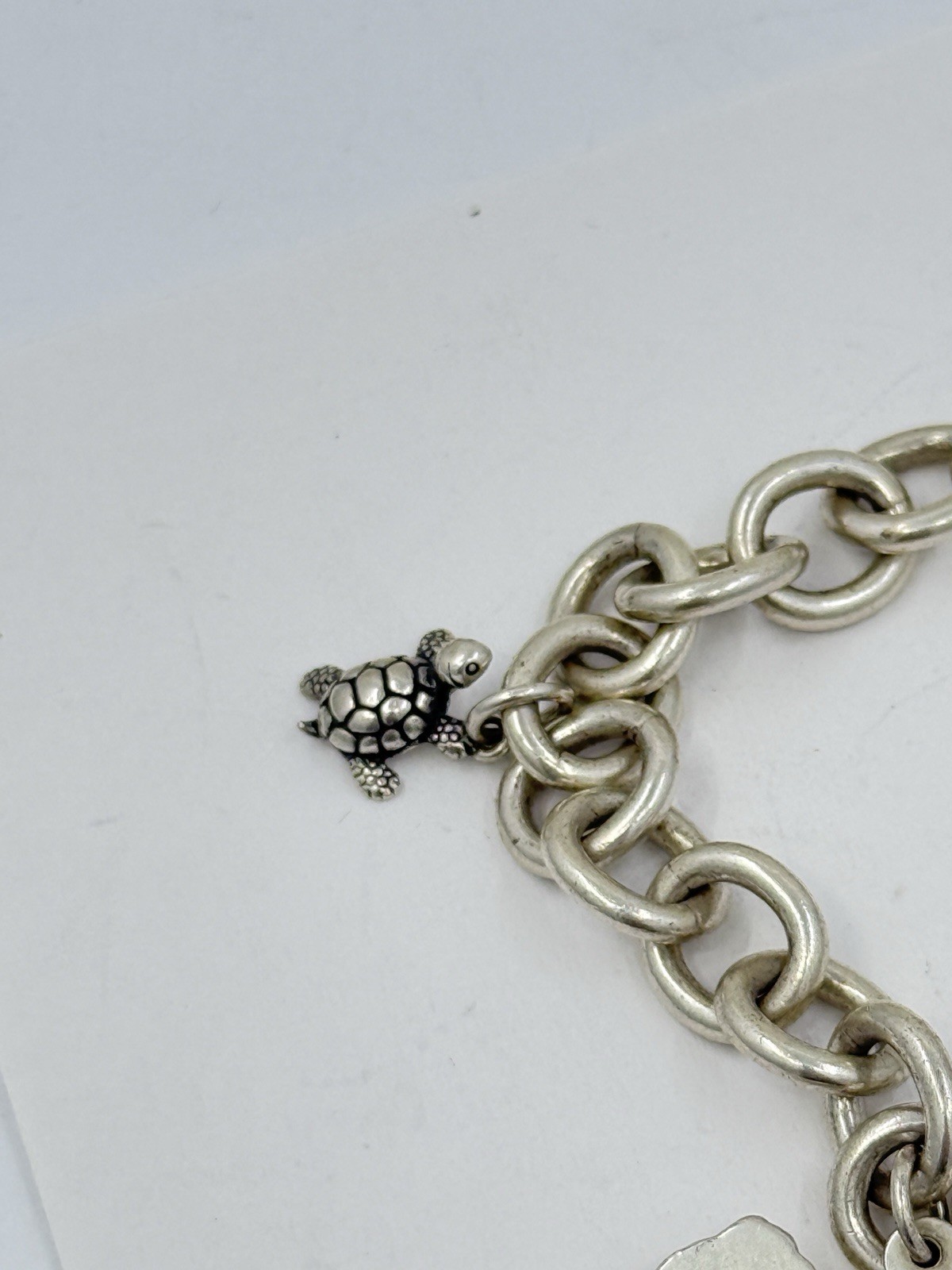 James Avery Sterling Silver Charm Bracelet Texas Turtle Dog 6.5” 36.3g 7”
