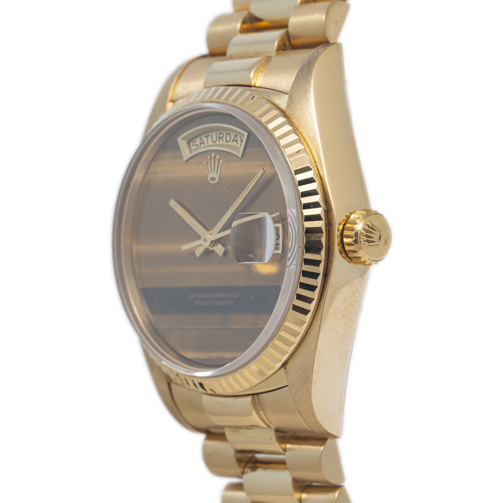 Rolex Day Date 18038 Jubilee 18k YG Tiger Eye Dial Auto Men’s Watch 36mm