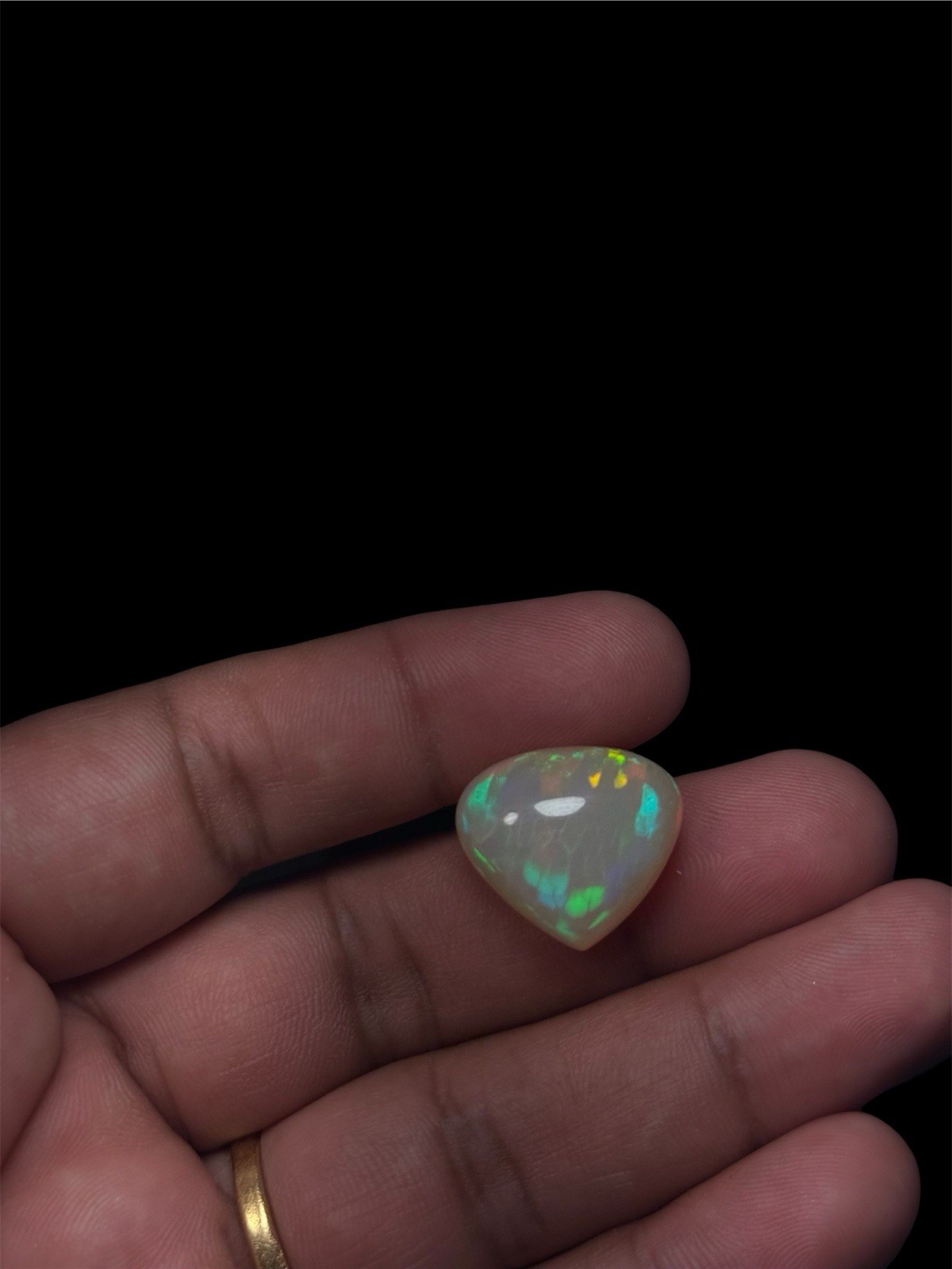 Natural Ethiopian White Opal 20.08 Ct Pear Cabochon IGTL 20.76×18.47mm
