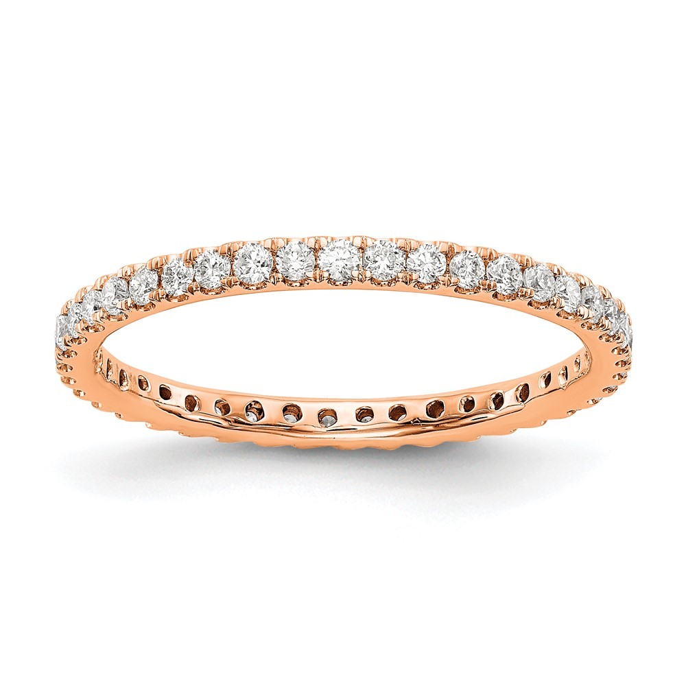 14k Rose Gold 1/2 Ct Lab Grown Diamond Complete Eternity Band Ring Size 6