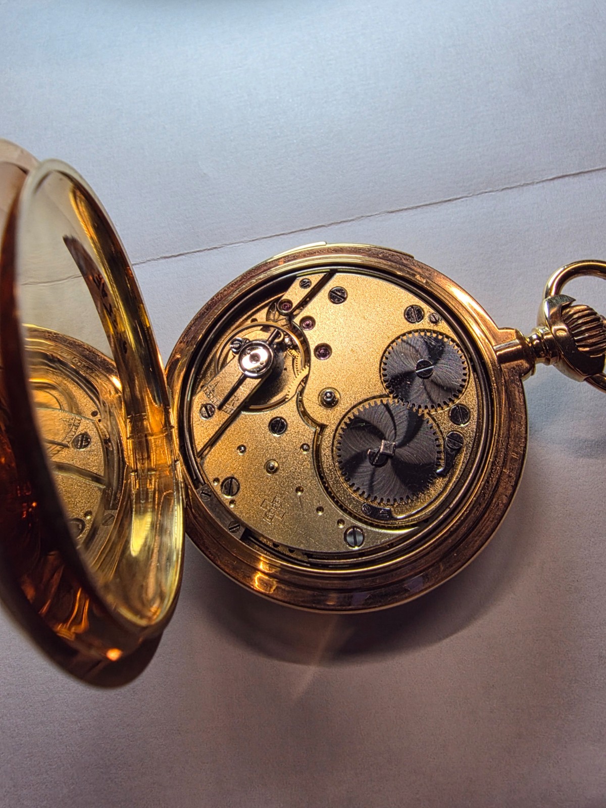 Glashutte Russian Imperial Coat of Arms Pocket Watch Repeater 14k Gold