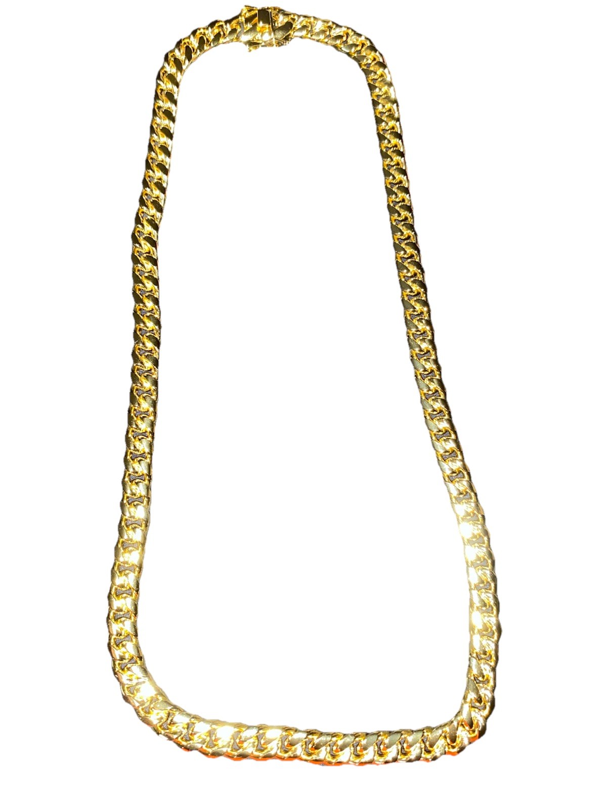 14k Solid Gold Over Brass 24in Cuban Chain