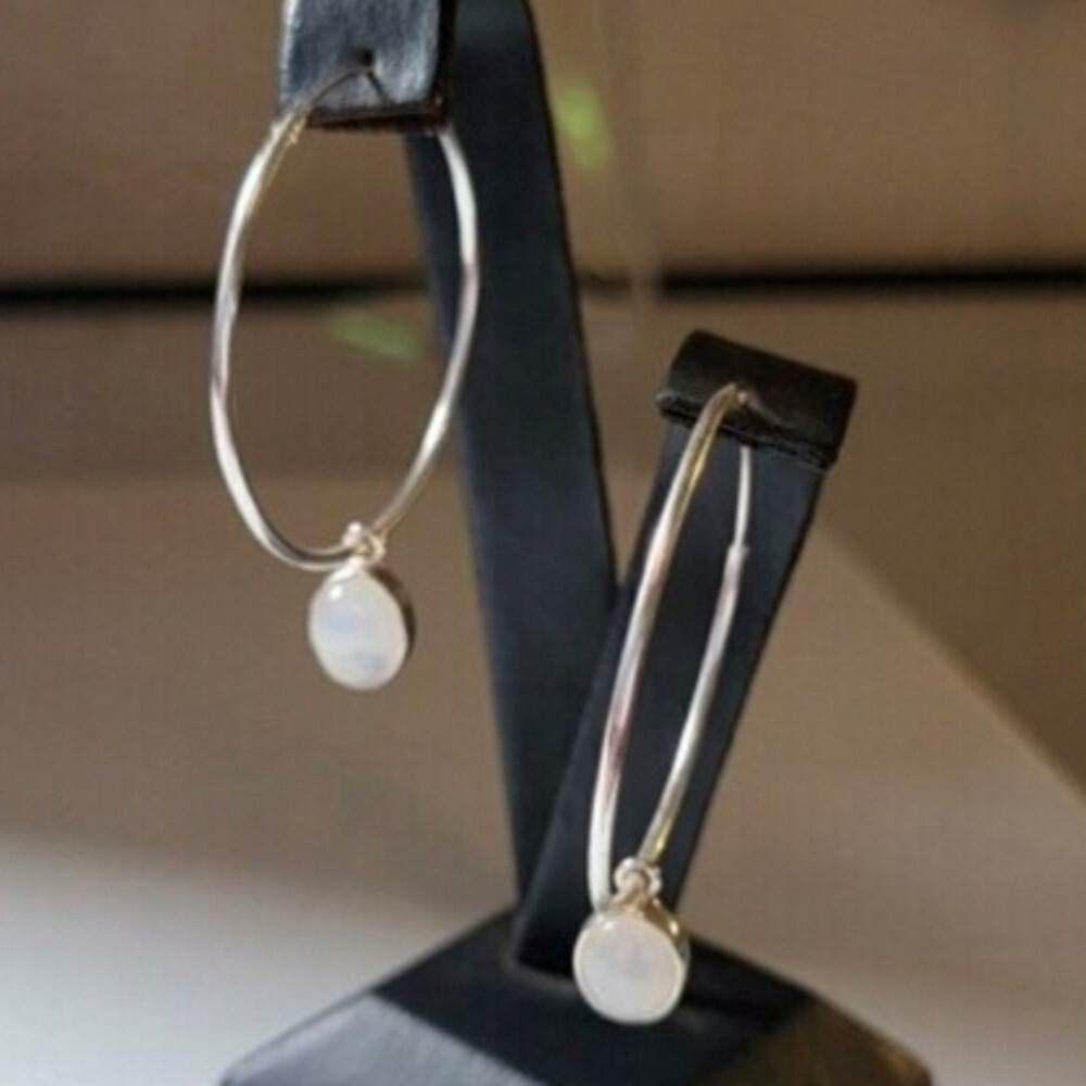 Lovely Moonstone 925 Sterling Silver Earring Handmade Women Gift For Him E-698