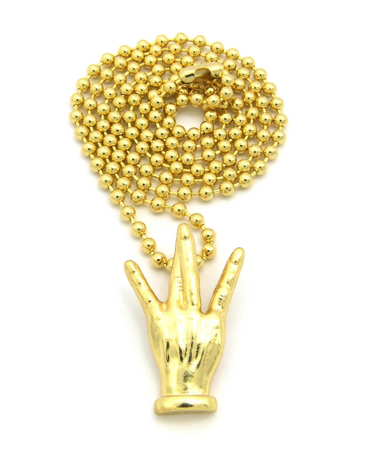 New WESTSIDE Hand Micro Pendant w/3mm 27″ Ball Chain Hip Hop Necklace FMMP38