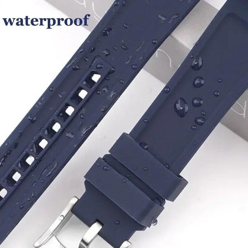 20 22mm Rubber Watch Band Premium Silicone Universal Curved Ends Rubber Strap