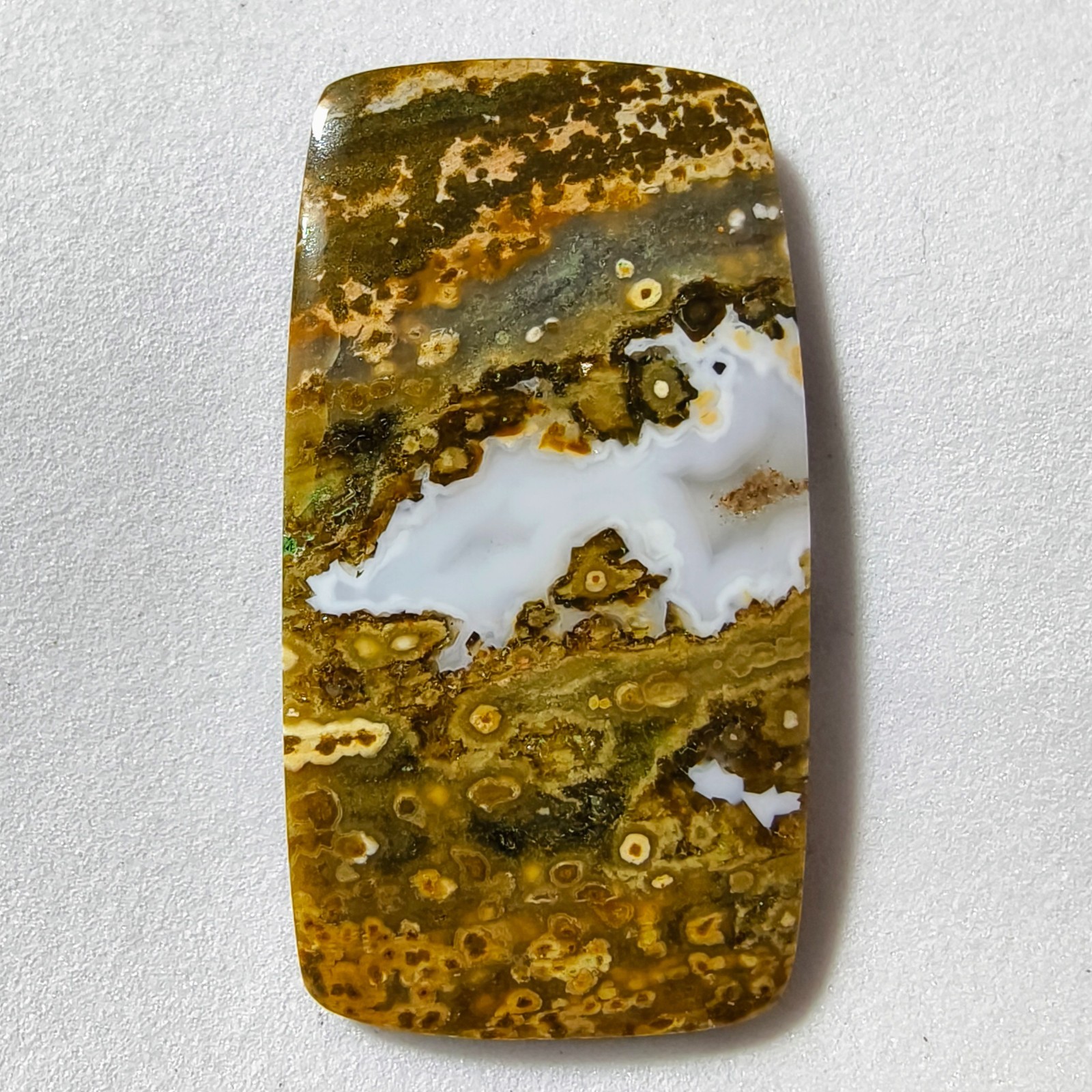 50 Cts Natural Ocean Jasper Cabochon Gemstone For Jewelry 44.2×24.1×4.7 MM