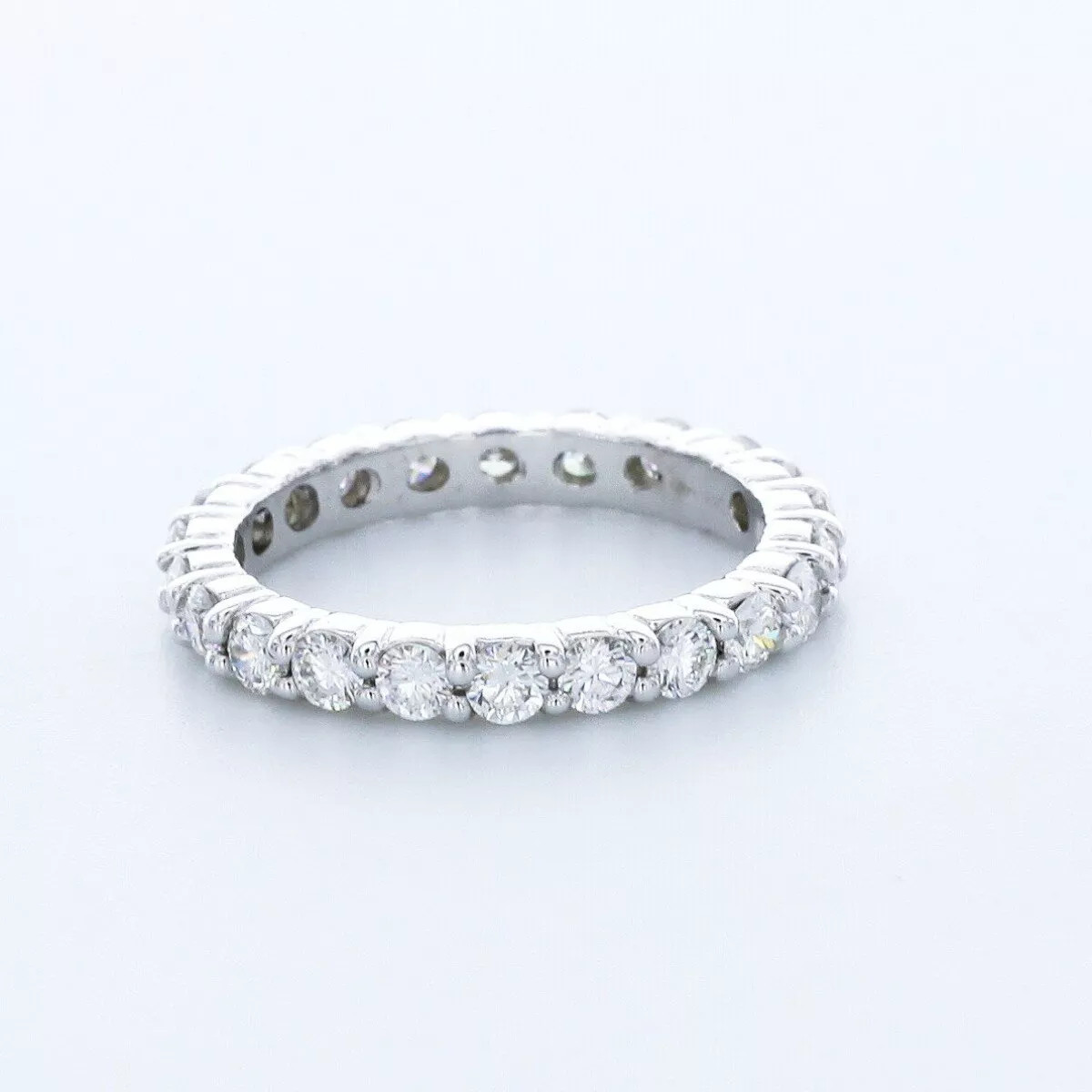 Classic Eternity Wedding Ring Solid 14K Gold 1.25 CT Round Natural Diamond F VS2