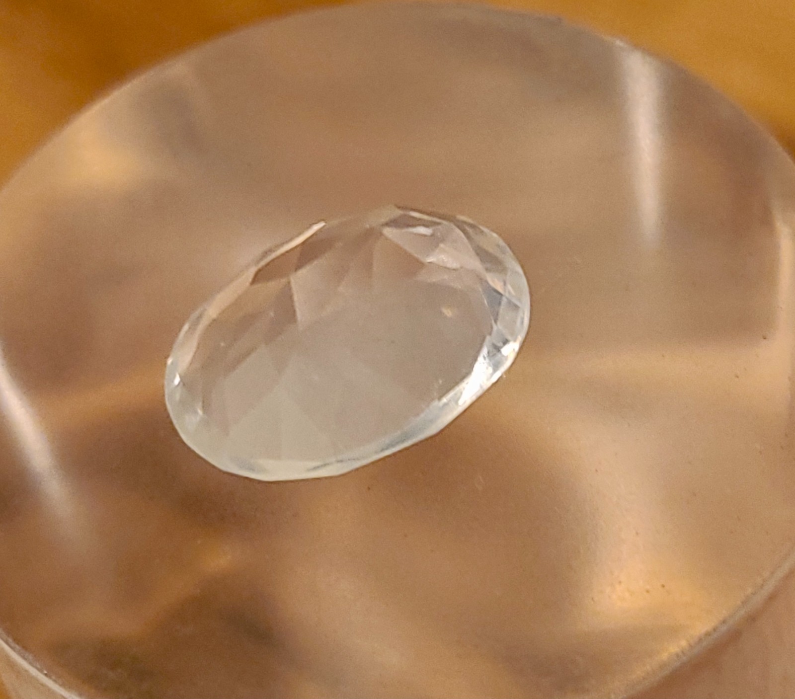 Clear Faceted Mexican Jelly Opal – 5.5 carats – 15.0 x 11.6 mm x 7.4 mm depth