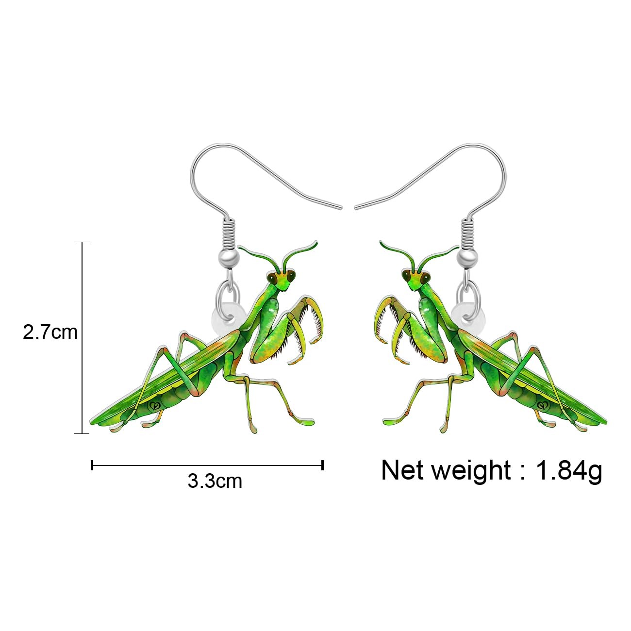 Acrylic Cute Bug Earrings Dangle Drop Insect Praying Mantis Jewelry Gifts for Bu