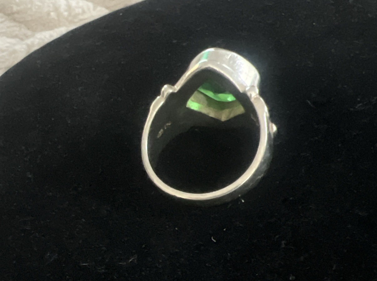 SAJEN Sterling Silver & Caribbean Blue Quartz Cocktail Ring Size 7