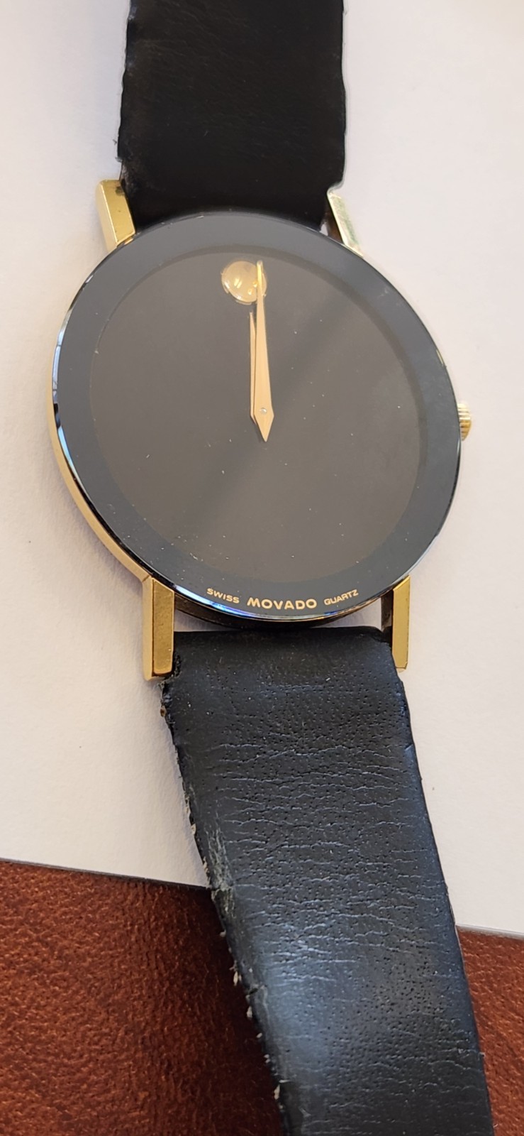 Movado Museum 87-40-882 Ultra Slim 30.5 mm Black Steel/PVD Quartz Wrist Watch