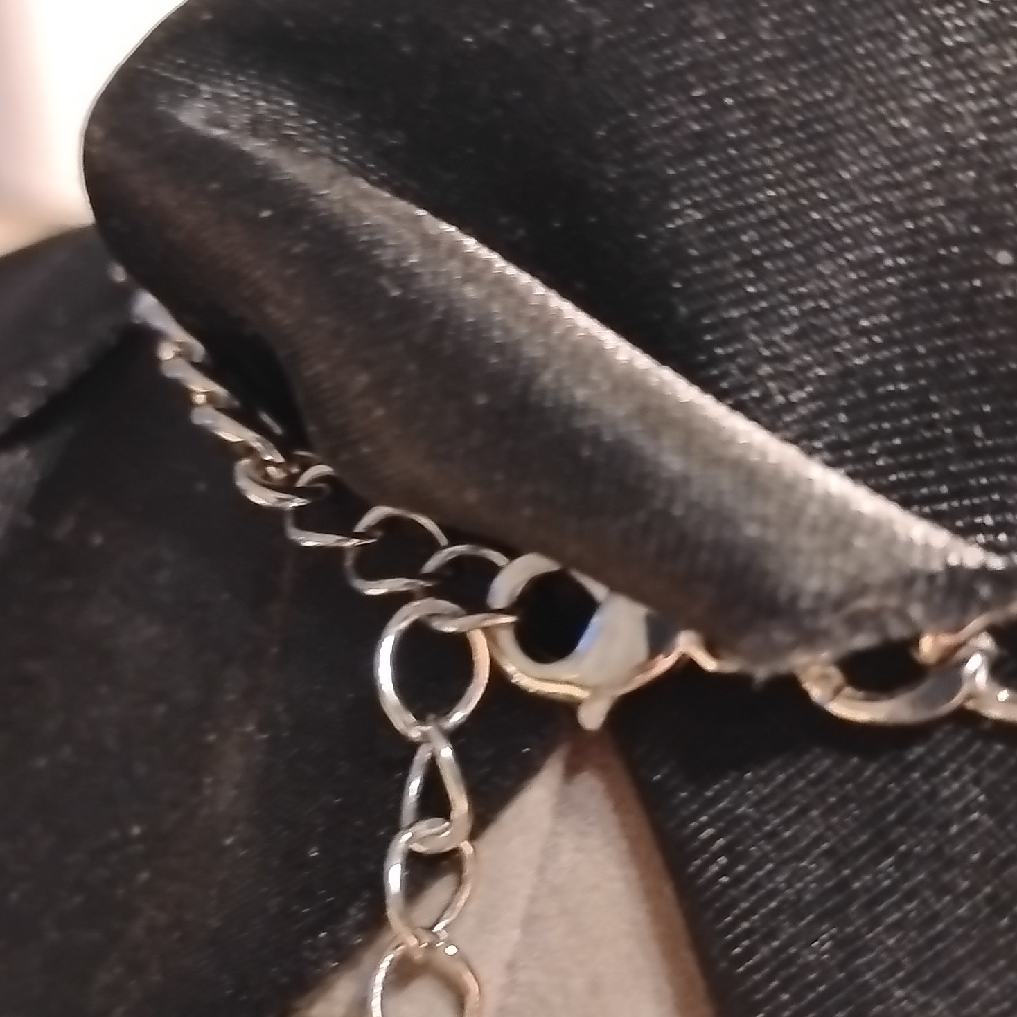 Silver Tone Statement Bib Layered Chain Clear Crystal Rectangle Pendant
