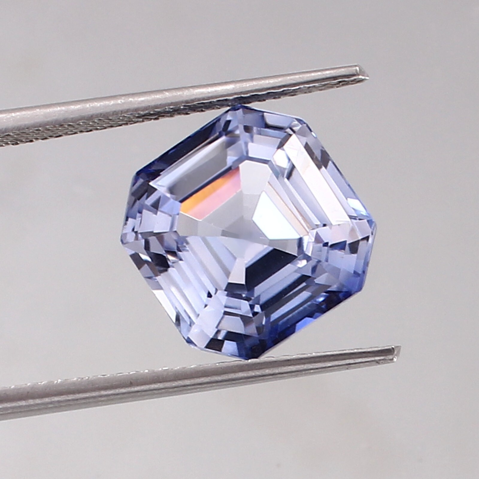 AAA Natural Colorless Blue Montana Sapphire Loose Asscher Cut Gemstone 11.50 MM