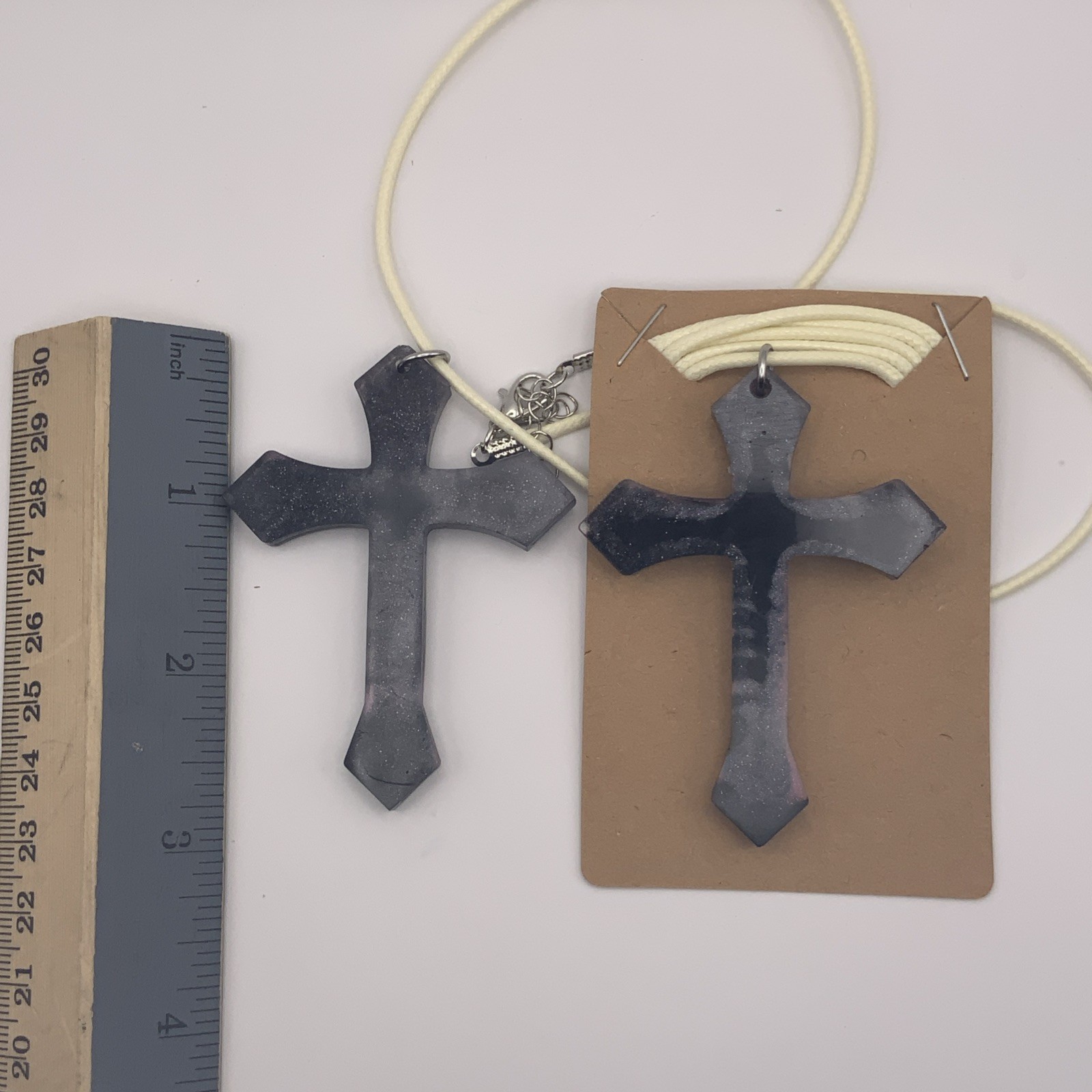 House Of David Handmade Cross Necklace Pink Galaxy