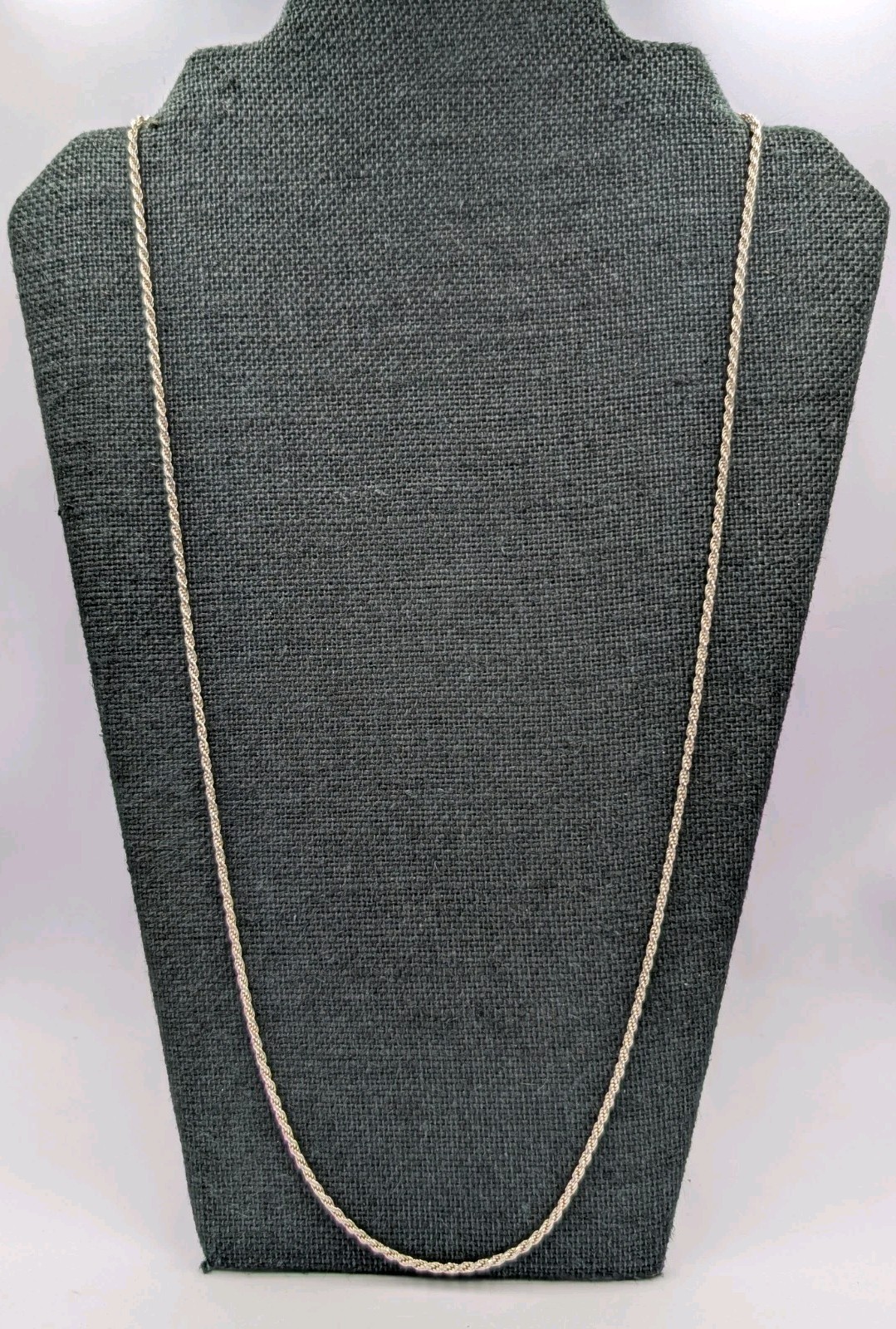 Vtg Italian 925 Sterling Silver Solid Rope Chain Necklace 30″ 2.2mm 14.7g Unisex