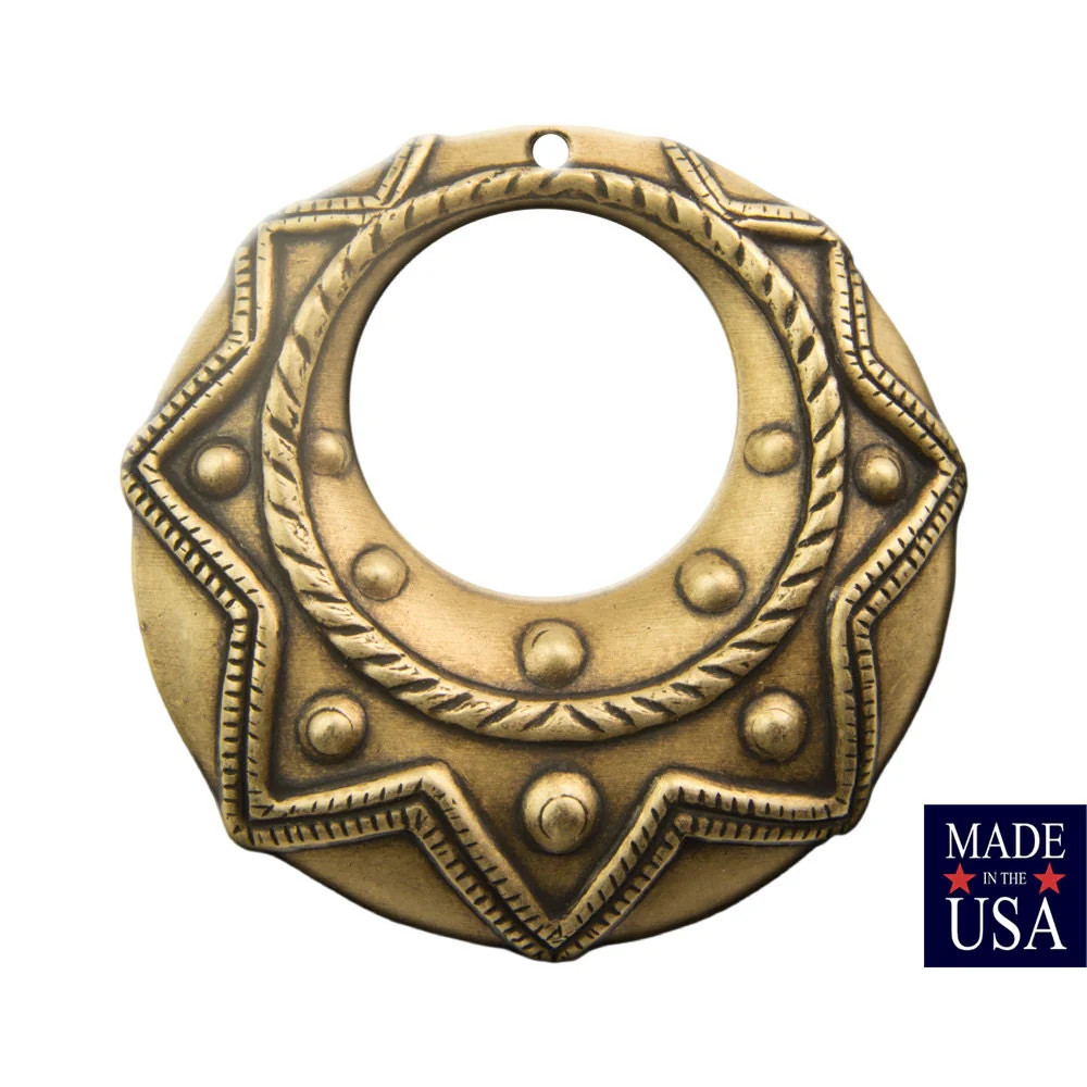 1 Hole Brass Ox Tribal Round Charm Pendant Drop (6) mtl395F