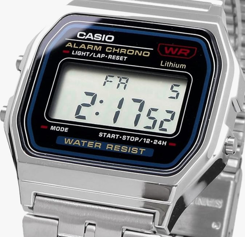 [NEW] CASIO A159WA-N1 Classic Digital Watch Stainless Steel Band, Fr/s