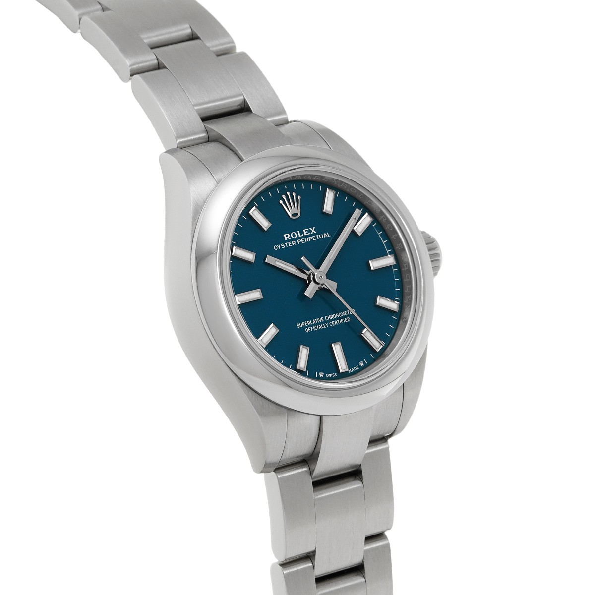 ROLEX Oyster Perpetual 28 276200 Med Blue WATCH 733822