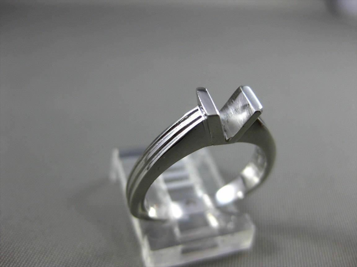 ESTATE PLATINUM 3D TENSION SOLITAIRE SEMI MOUNT ENGAGEMENT RING #24605 4mm WIDE