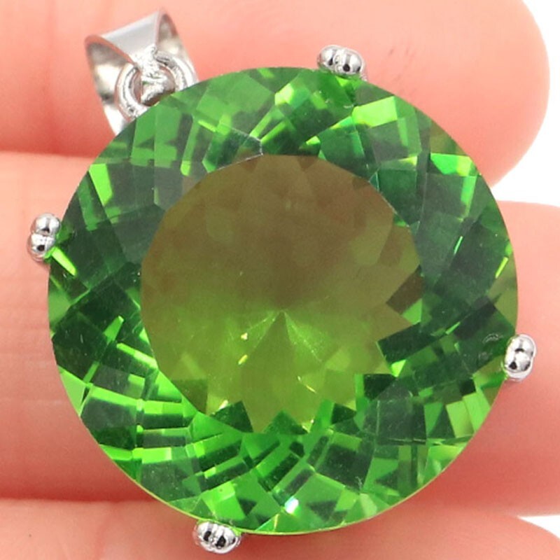 Buy 3 Get 1 Free Big Gemstone Alexandrite Topaz Peridot Tanzanite Silver Pendant