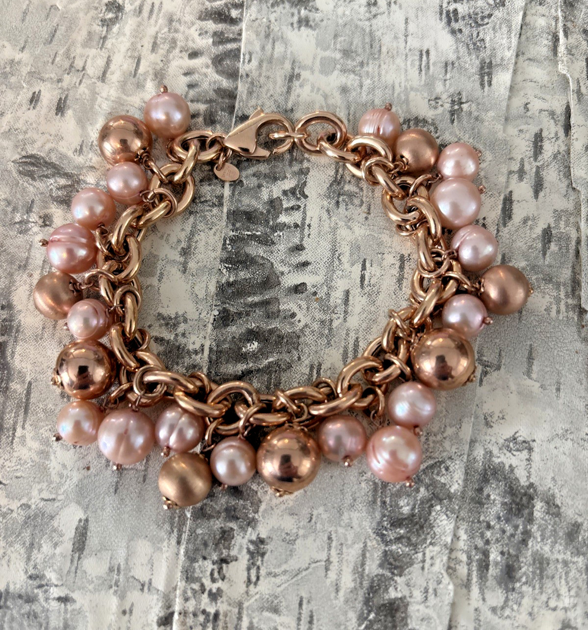 HONORA BRONZE ITALY Freshwater Cultured Ming Pearl Bracelet 8″ & Necklace!