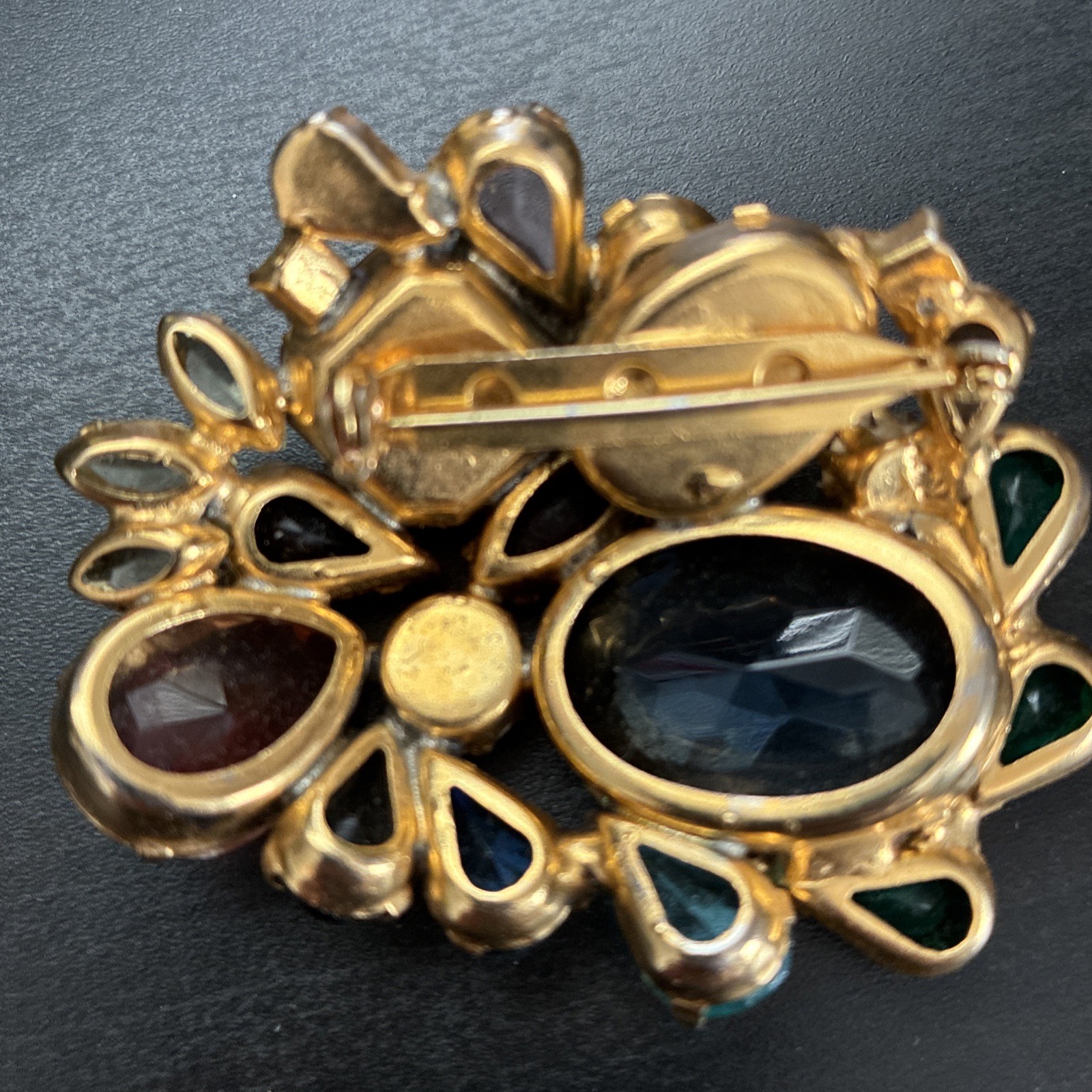 Vintage Juliana Style D&E Rhinestone Statement Brooch Huge Multi-Color Mid Centu