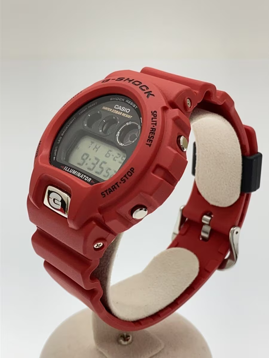 CASIO 6900 Series 30th Anniversary Quartz Watch G SHOCK Analog Rubber BLK RED