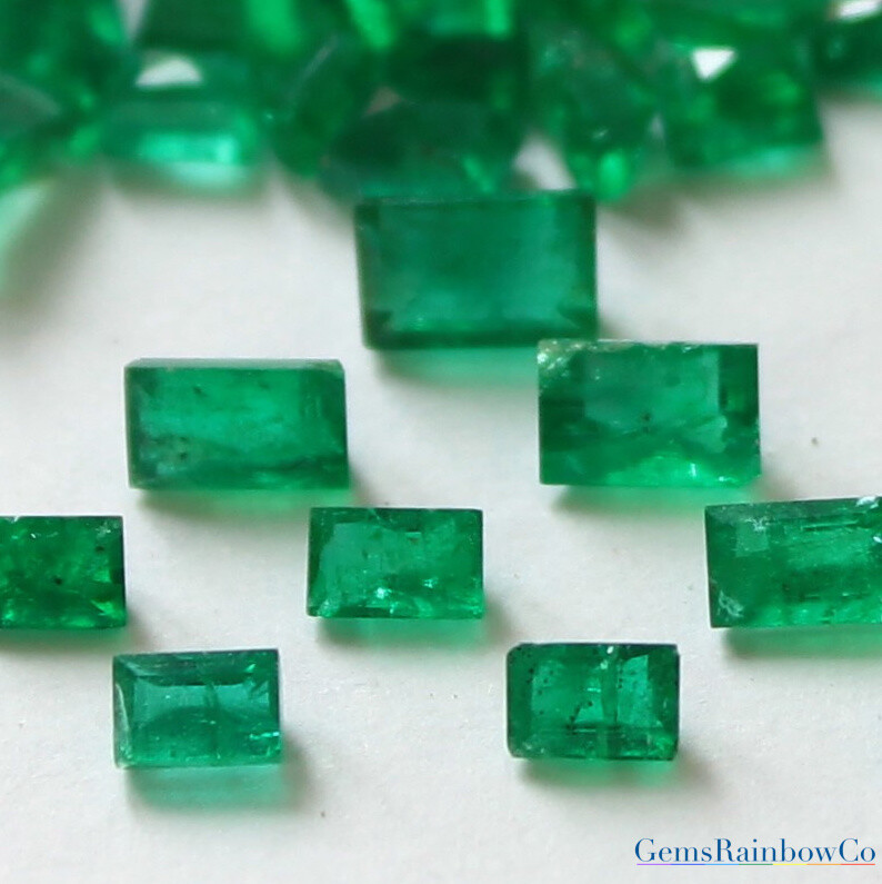 Natural Emerald Multiple Shape And Size Green Faceted Loose Gemstones, #777.
