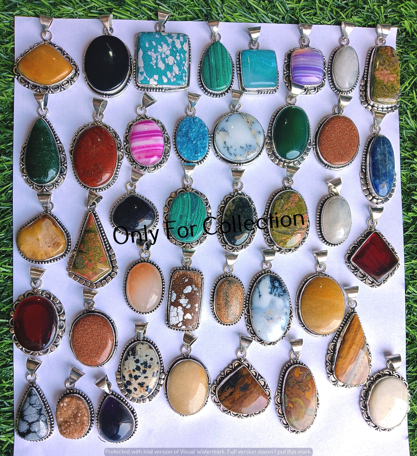 Sale Dendrite Opal & Mix Gemstone 925 Sterling Silver Plated Pendant Lot Jewelry