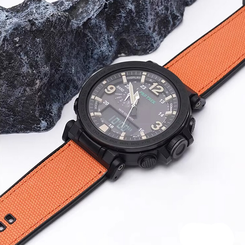 Nylon + Rubber Strap For G-SHOCK PRG-600 PRG-650 GA-2000 Watch Band Replacement
