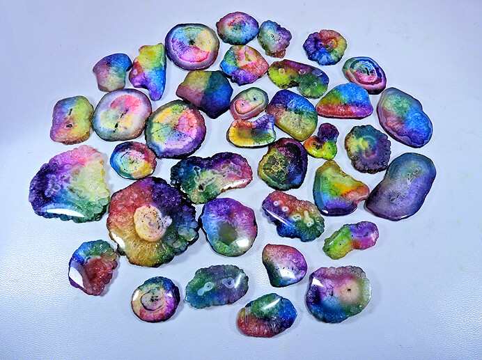 1250Cts.Natural Solar Druzy Agate Multi Color Mix Cabochon Gemstone 30Pcs Lot
