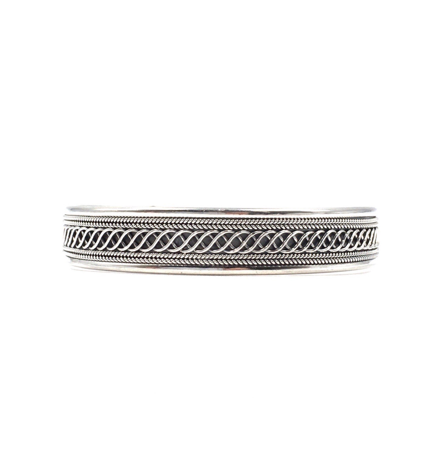 Modern Bangle 925 Silver 1.2cm Wide Bangle Solid Jewellery Bracelet 24g