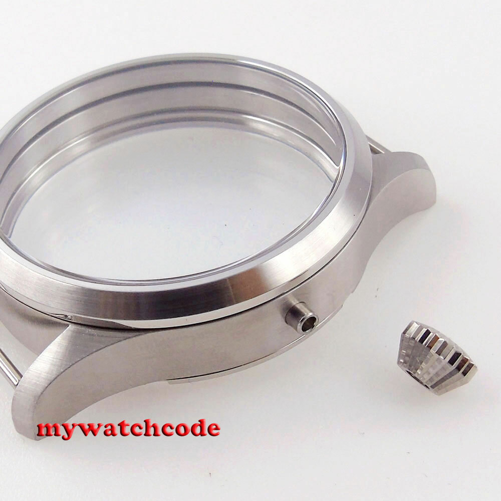 brushed 42mm 316L steel watch CASE fit eta 6498 6497 seagull 3600 3620 movement