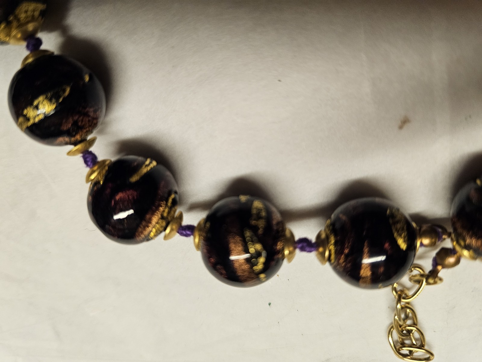 Black And Gold Cloisonne Bead Choker