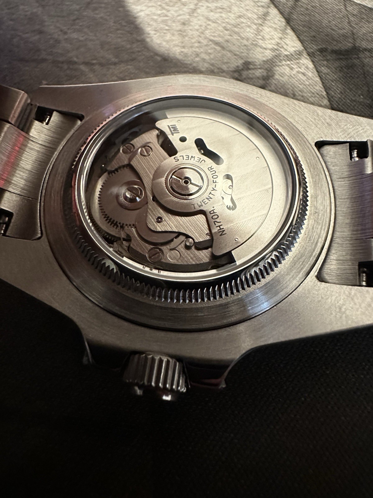 NH70A Skeleton Automatic Stainless Steel 40mm Exhibition Caseback Custom Watch