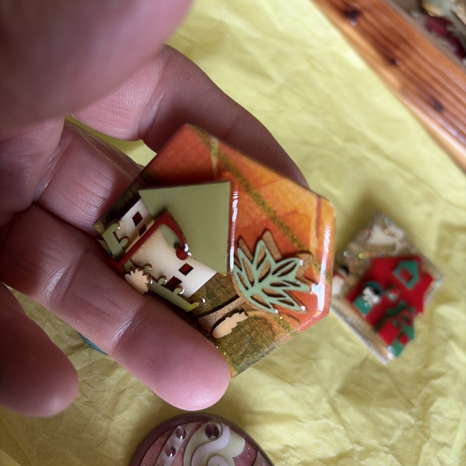 Vintage Lucinda Pin Lot-MCM Retro House-Easter Egg-Cat Pin-Christmas Snowman