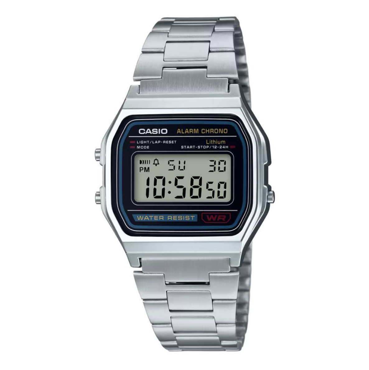 Brand New Casio A158WA-1JH Digital Silver Watch Retro Classic LED Authentic
