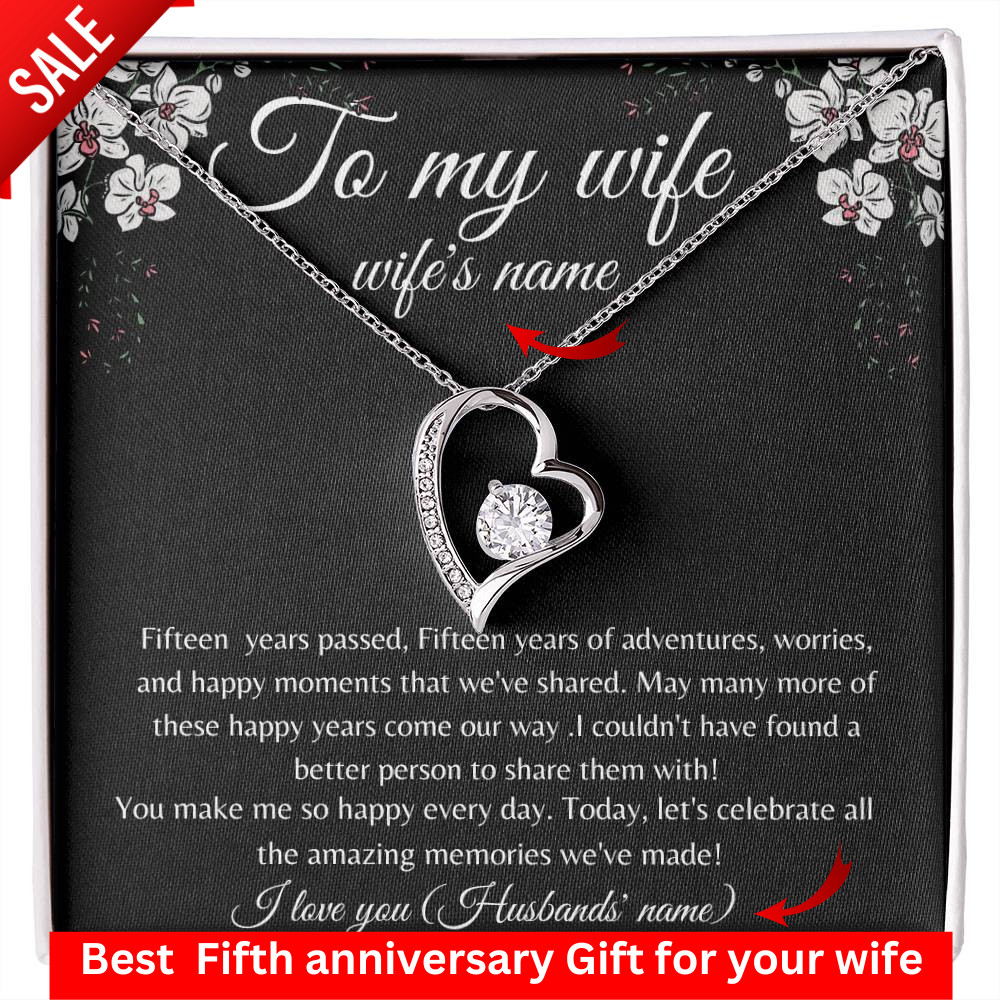 15th Anniversary Wife Necklace Gift Fiancée Girlfriend jewelry Gifts for Her