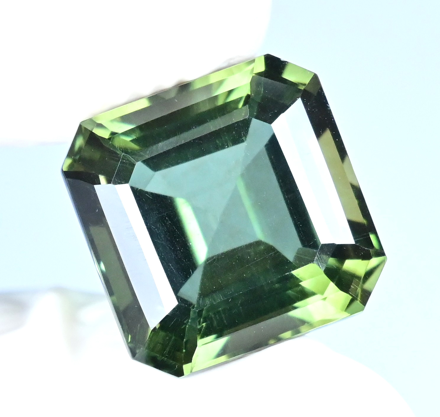 22.65 Ct Natural Greenish Moldavite Octagon Flawless Certified Loose Gemstone