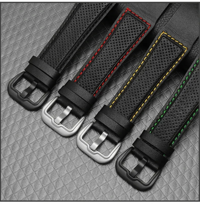 Leather Watch Strap For Dietrich OT-3 OTC-AO1 24mm Black Cowhide Wrist Band