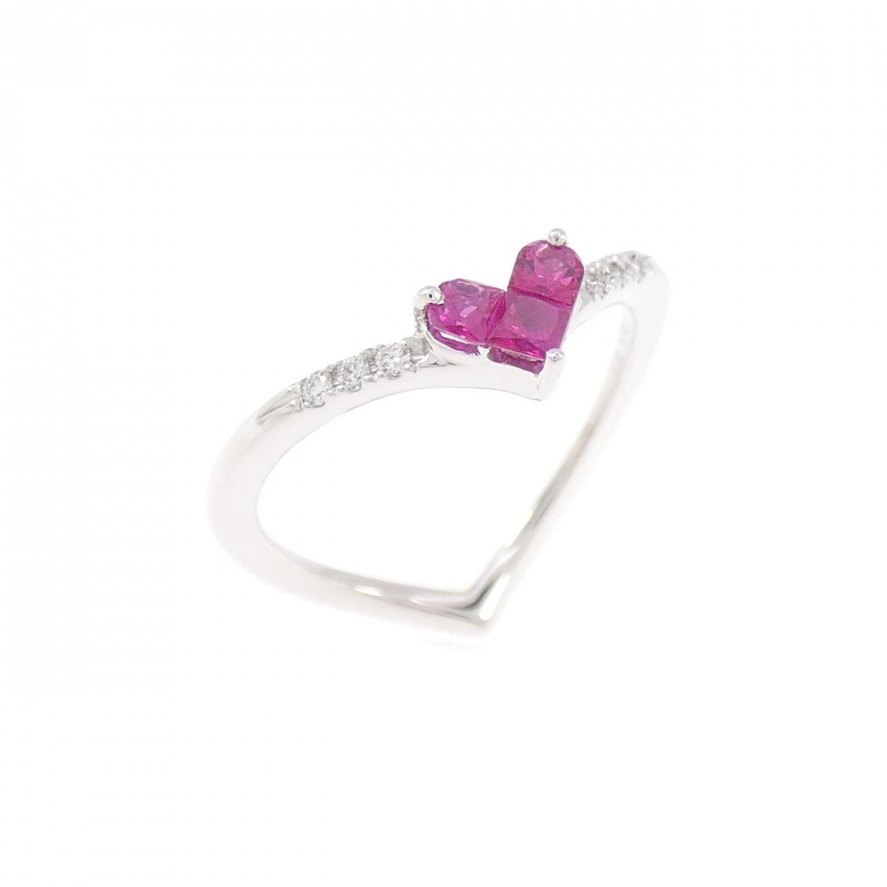 Authentic Star Jewelry Heart Ruby Pinky Ring 0.15CT #230-000-398-3668
