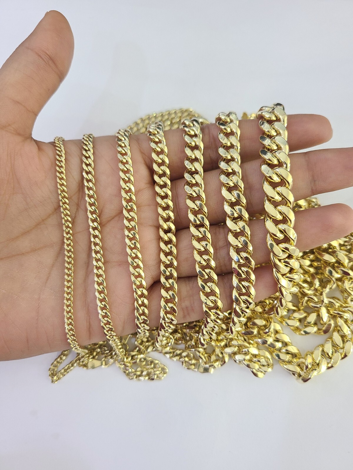 Real 10k Gold Miami Cuban Link Necklace Chain 3mm-10mm 20-30 Inches Men Women