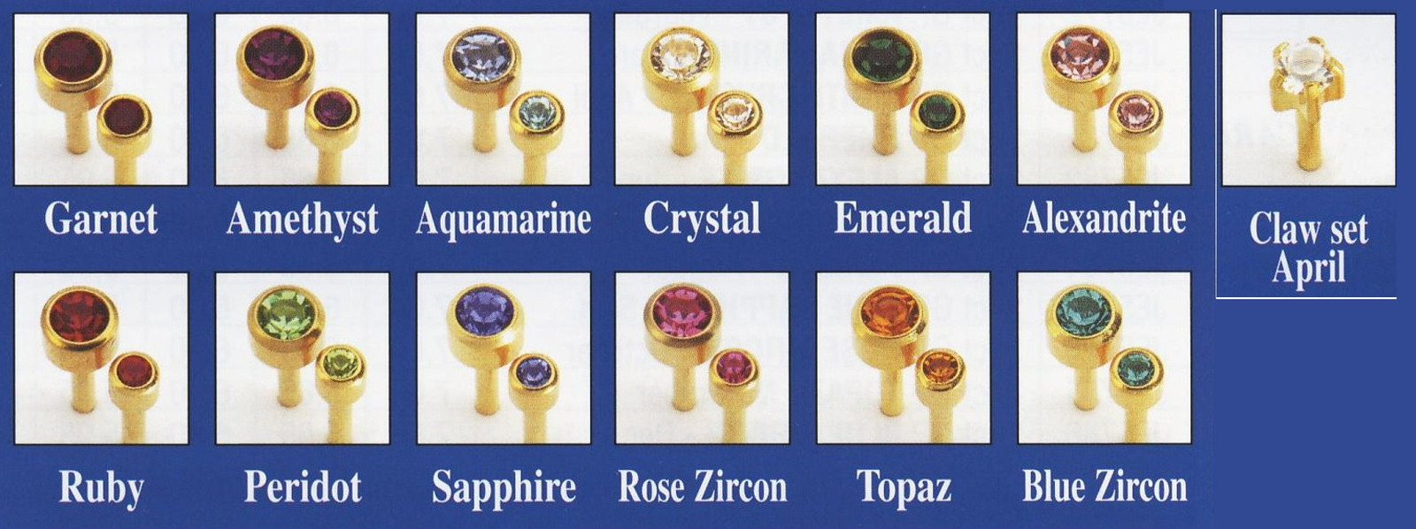 Birthstone STERILE 24K GOLD over Surgical Steel Ear Piercing Earrings Studs BABY