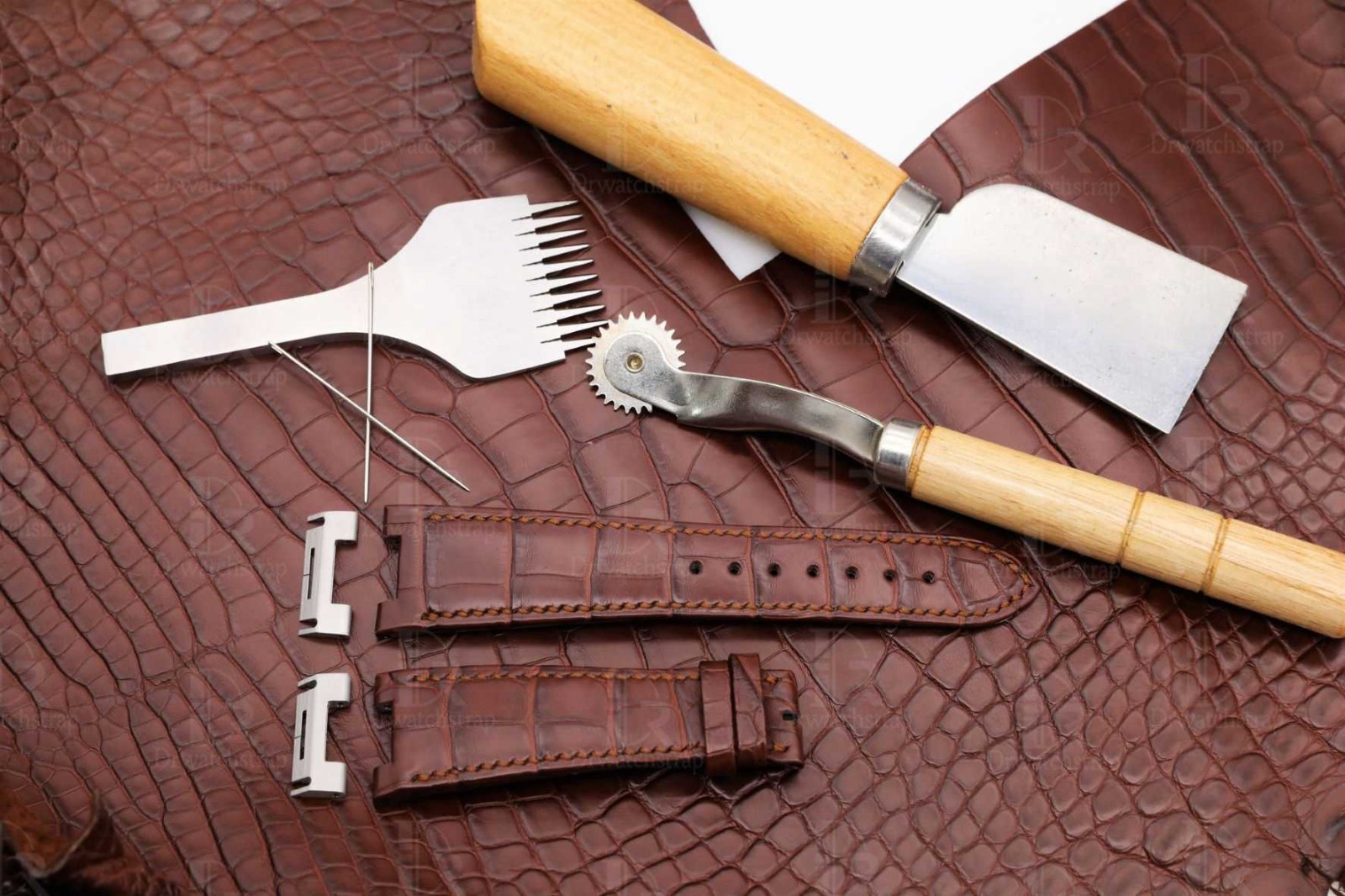 Dark Brown Croco leather strap for Patek Philippe Nautilus 5712 5711 7010