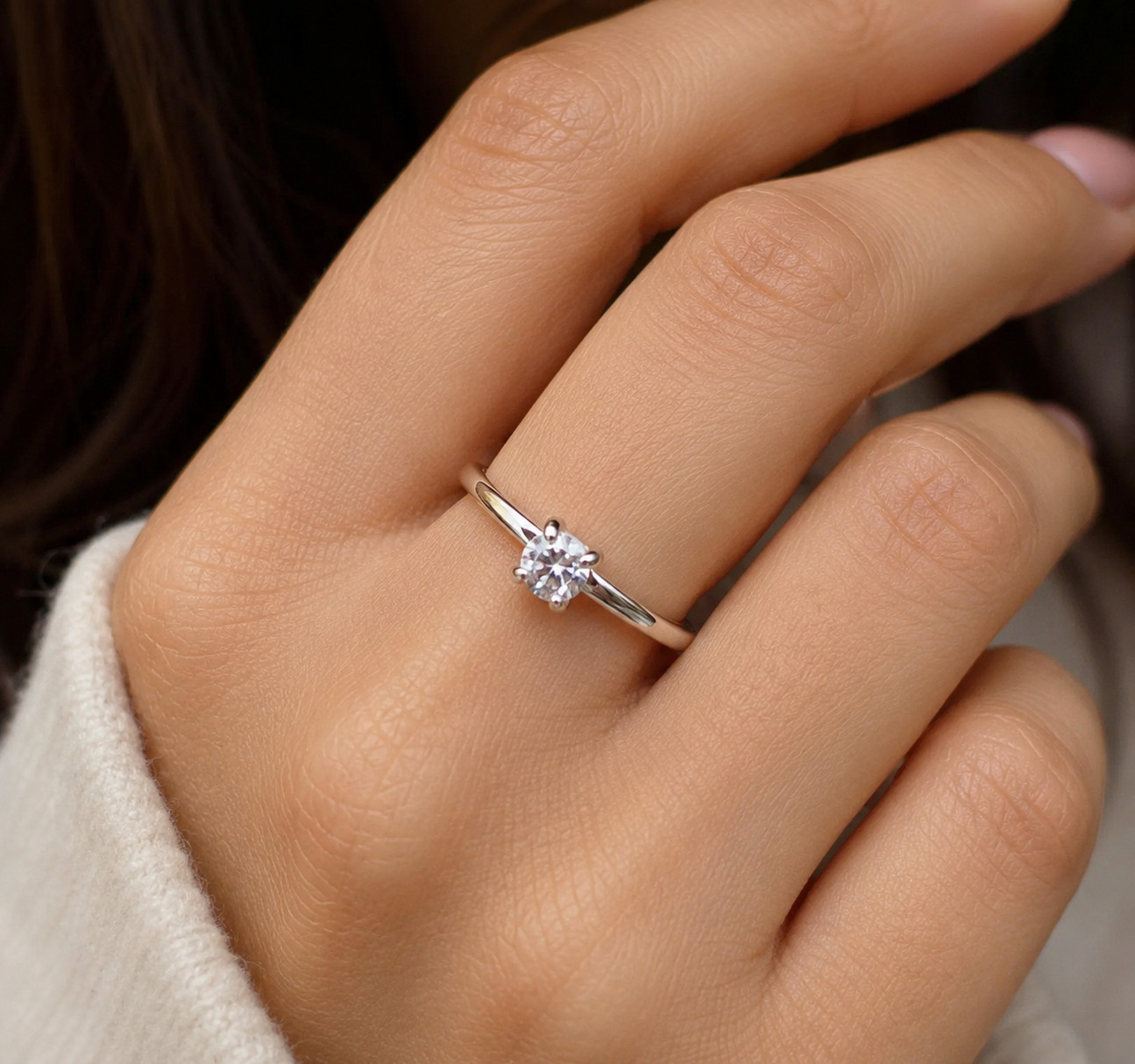Diamond Ring Size 5 1/4. Band Size 7 1/2. 4.3 mm 18K – 3.7 Grams