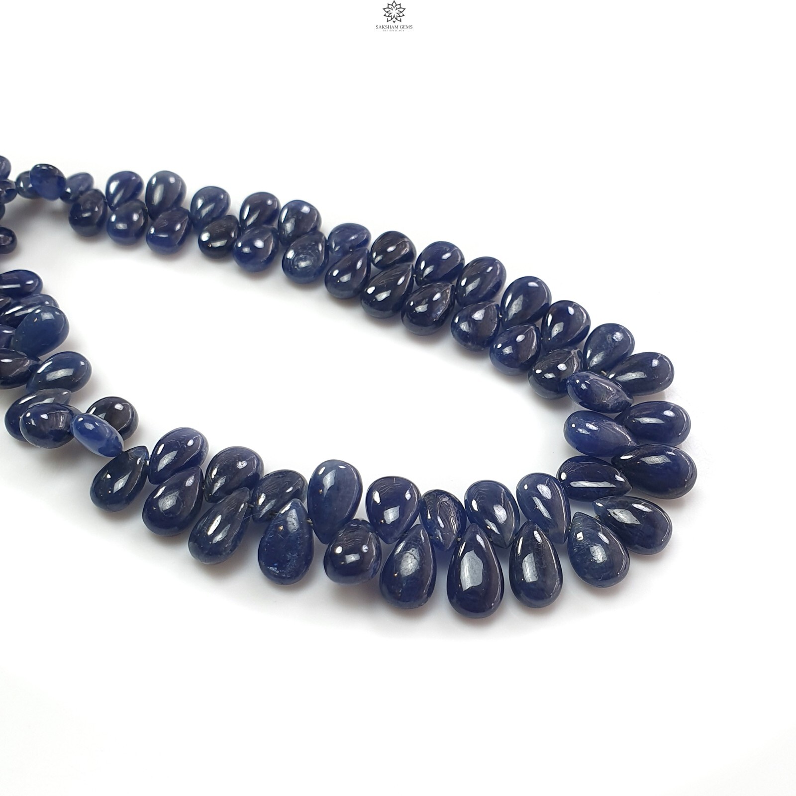 100.00cts Natural Blue Sapphire Gemstone Pear Plain Loose Beads 6*4mm – 9*6mm 4″